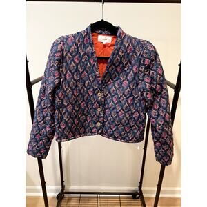 Xirena Ani Quilted Cropped Jacket In Floral Navy Posey size S small